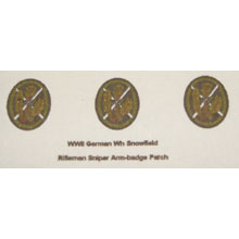 WWII German Wh Snowfield Rifleman Sniper Arm-badge Patch